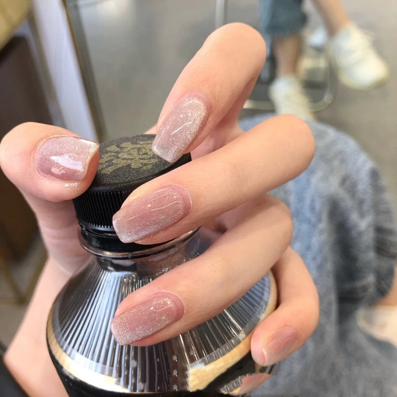 Clear neutral tone press on nails - beauty - fake nails - kawaii - ombre