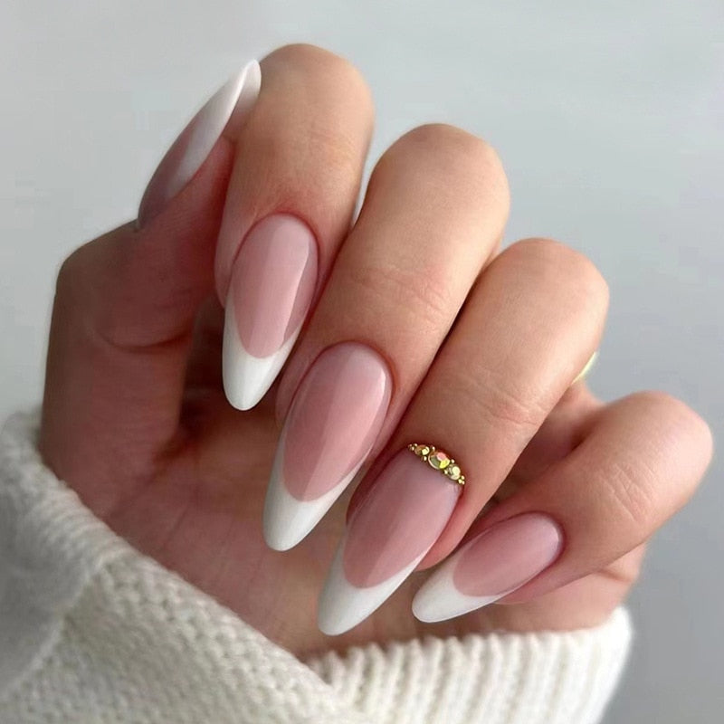 Clear neutral tone press on nails - beauty - fake nails - kawaii - ombre