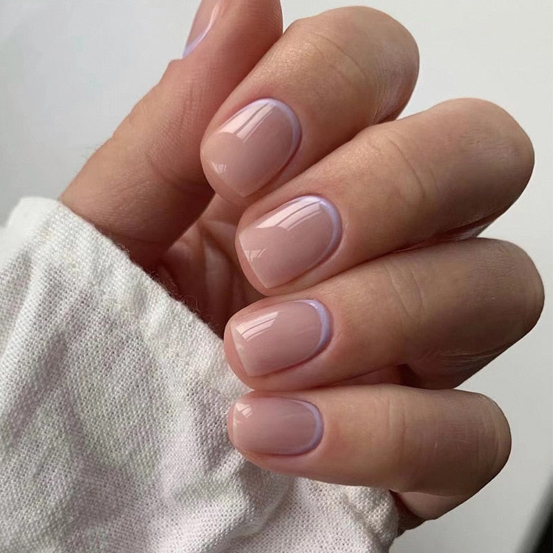 Clear neutral tone press on nails - beauty - fake nails - kawaii - ombre