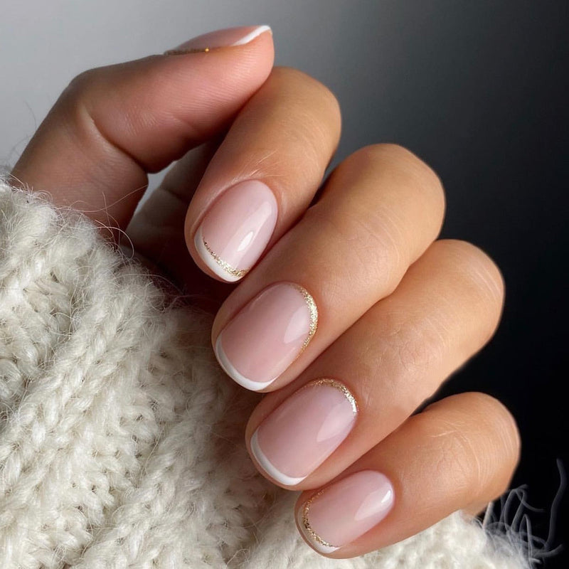 Clear neutral tone press on nails - beauty - fake nails - kawaii - ombre