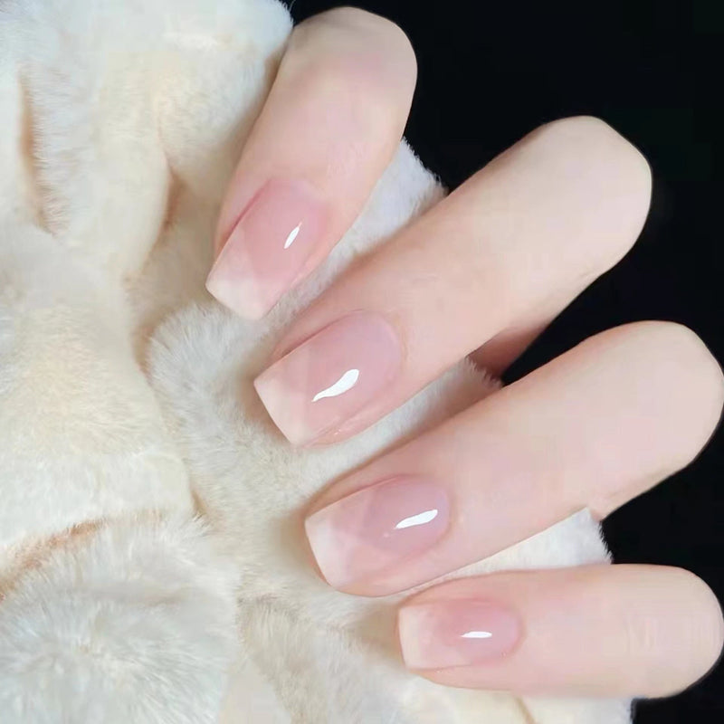 Clear neutral tone press on nails - beauty - fake nails - kawaii - ombre