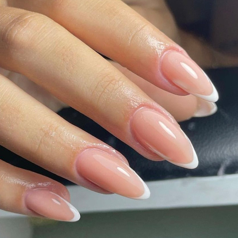 Clear neutral tone press on nails - beauty - fake nails - kawaii - ombre