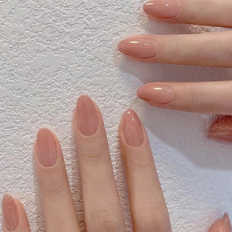 Clear neutral tone press on nails - beauty - fake nails - kawaii - ombre