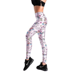 Cloud unicorn leggings - activewear - big unicorn - leggings - magical unicorns