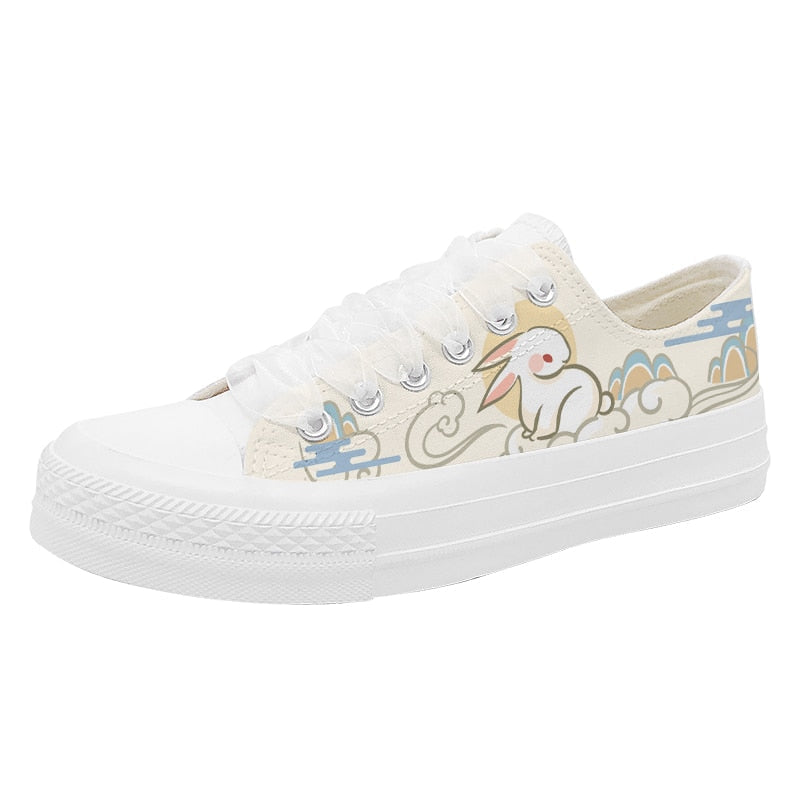 Cloudy bunny low top sneakers - bunny - canvas - cloud - kawaii - shoe