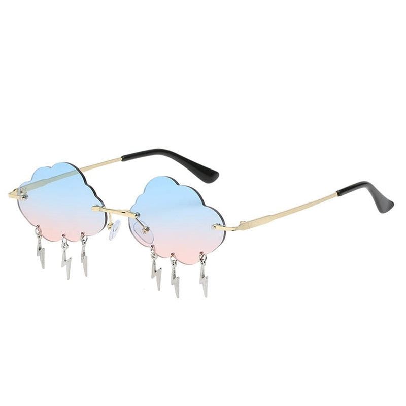 Cloudy skies sunglasses - glasses - jeweled - kawaii - sunglasses