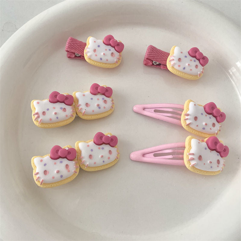 Cookie kitty hair clips - clip - hair - accessory - clips - pins