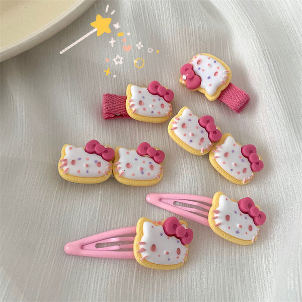 Cookie kitty hair clips - clip - hair - accessory - clips - pins