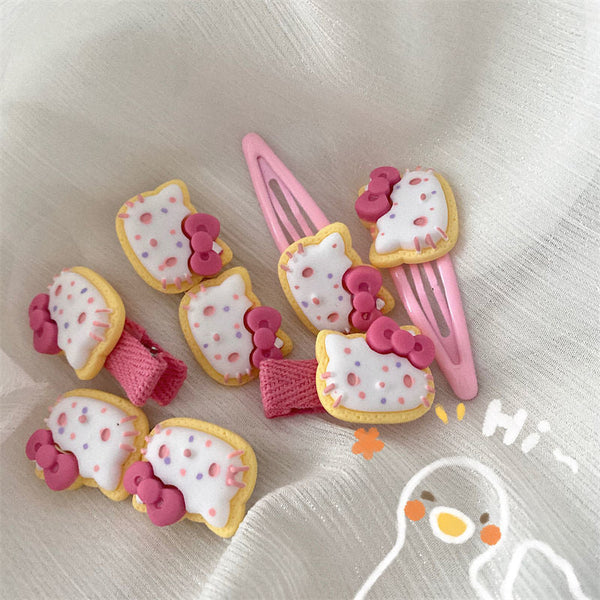 Cookie kitty hair clips - clip - hair - accessory - clips - pins