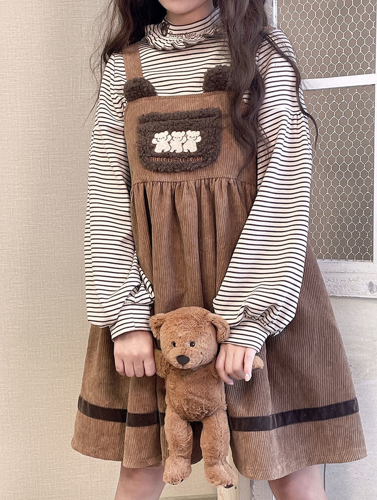 Corduroy Teddy Overall Dress – Kawaii Babe