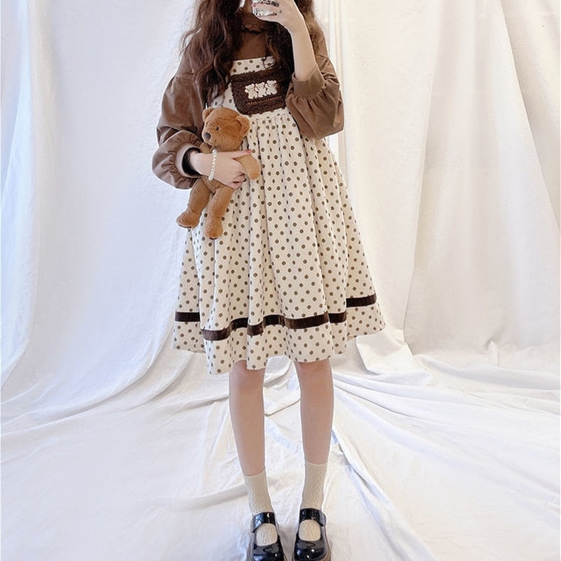 Corduroy Teddy Overall Dress Brown / S Corduroy Teddy Overall Dress Brown / S