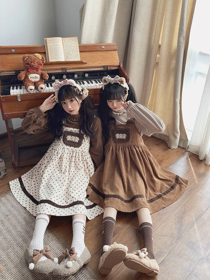 Corduroy Teddy Overall Dress Kawaii Babe Corduroy Teddy Overall Dress Kawaii Babe