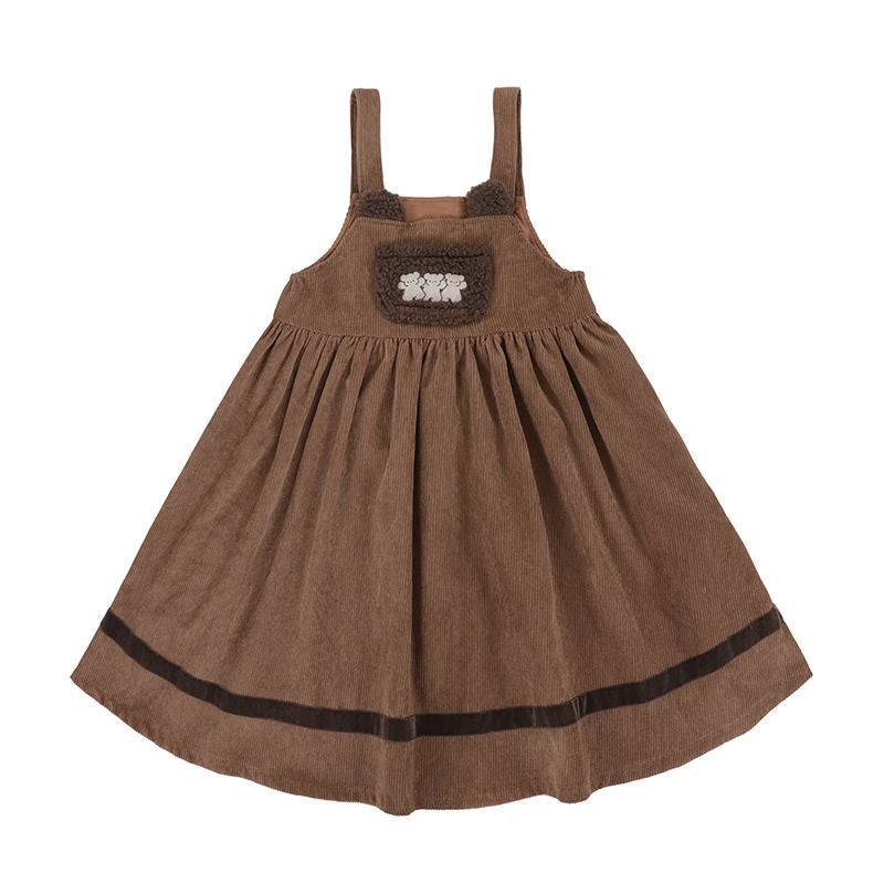 Corduroy Teddy Overall Dress Brown / S Corduroy Teddy Overall Dress Brown / S