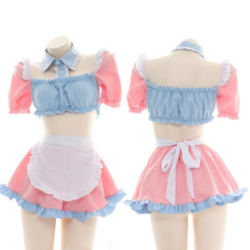 Cotton Candy Maid Cosplay Set - bra, bralette, brasier, lingerie, lingerie set