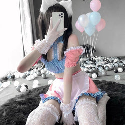 Cotton Candy Maid Cosplay Set - bra, bralette, brasier, lingerie, lingerie set Kawaii Babe