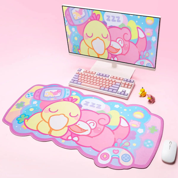 Kawaii cozy snuggle buddies gaming large mousepad