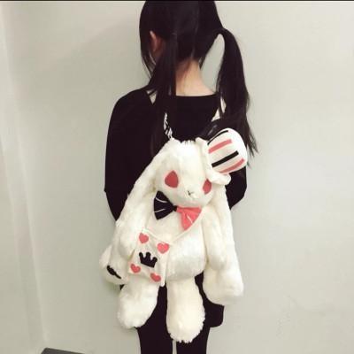 Creepy Evil White Bunny Rabbit Backpack Cards Poker – Kawaii Babe