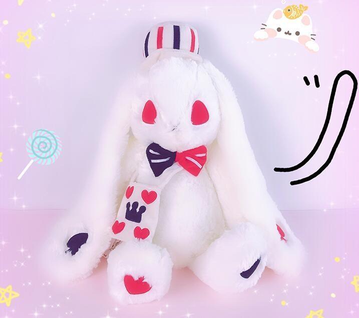 Creepy Evil White Bunny Rabbit Backpack Cards Poker – Kawaii Babe