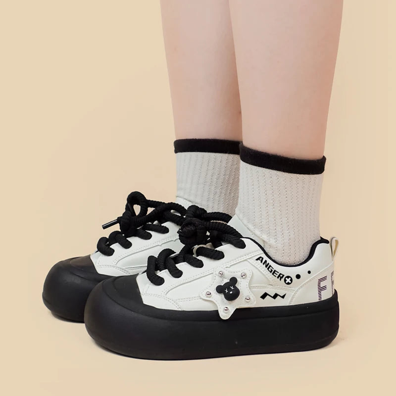 Creepy cute bear sneakers - footwear - goth - kawaii - shoes - sneakers