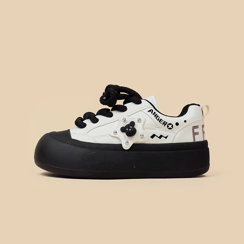 Creepy cute bear sneakers - footwear - goth - kawaii - shoes - sneakers