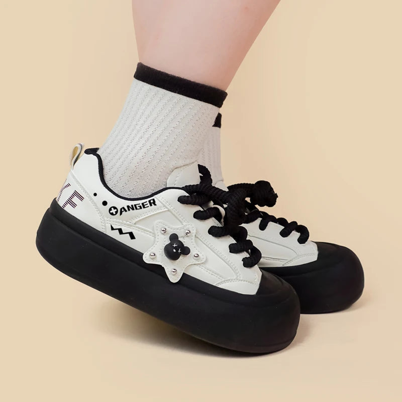 Creepy cute bear sneakers - footwear - goth - kawaii - shoes - sneakers