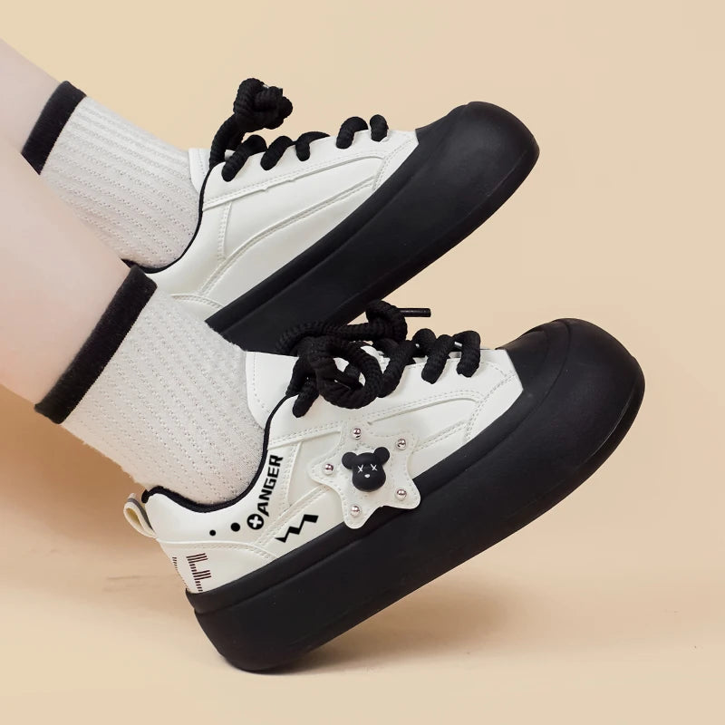 Creepy cute bear sneakers - footwear - goth - kawaii - shoes - sneakers