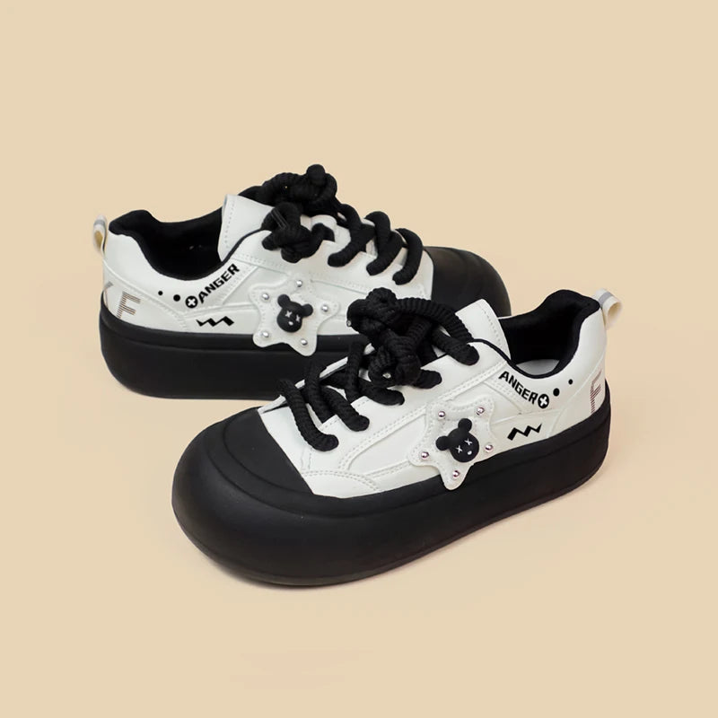 Creepy cute bear sneakers - footwear - goth - kawaii - shoes - sneakers