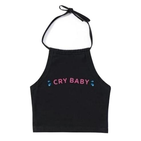 Cry baby halter top - belly shirts - crop - shirt - top - tops
