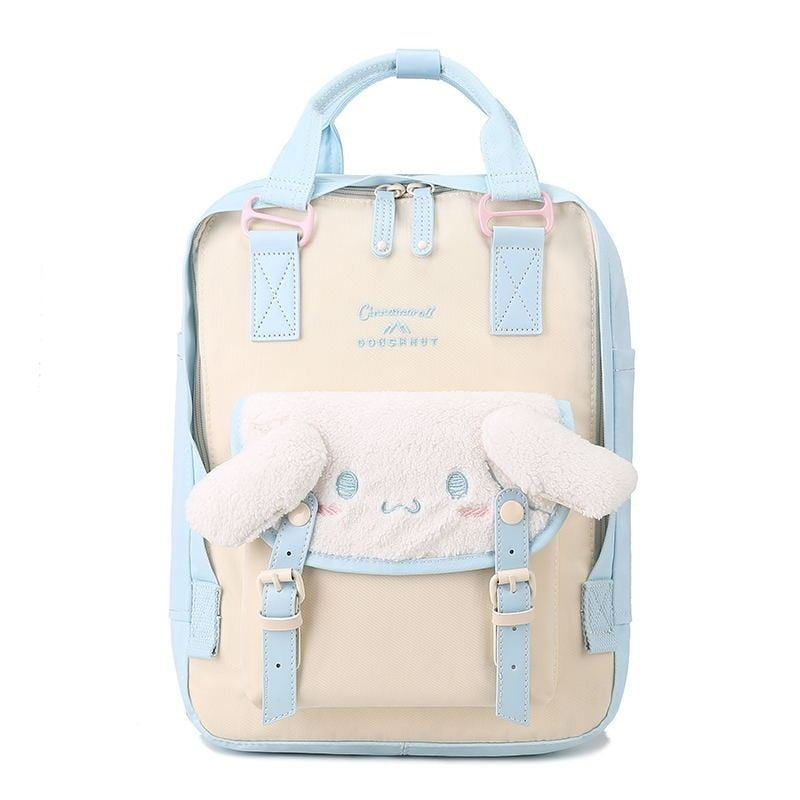 Cuddly blue cinna backpack - backpack - bag - canvas - cinnamoroll - kawaii