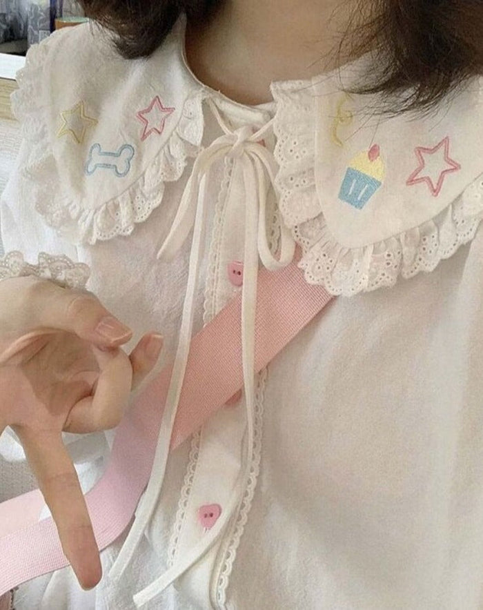 Women's Cute Kawaii Peach Juice Box T-Shirt - Harajuku Style Embroidery Casual Top - View #11