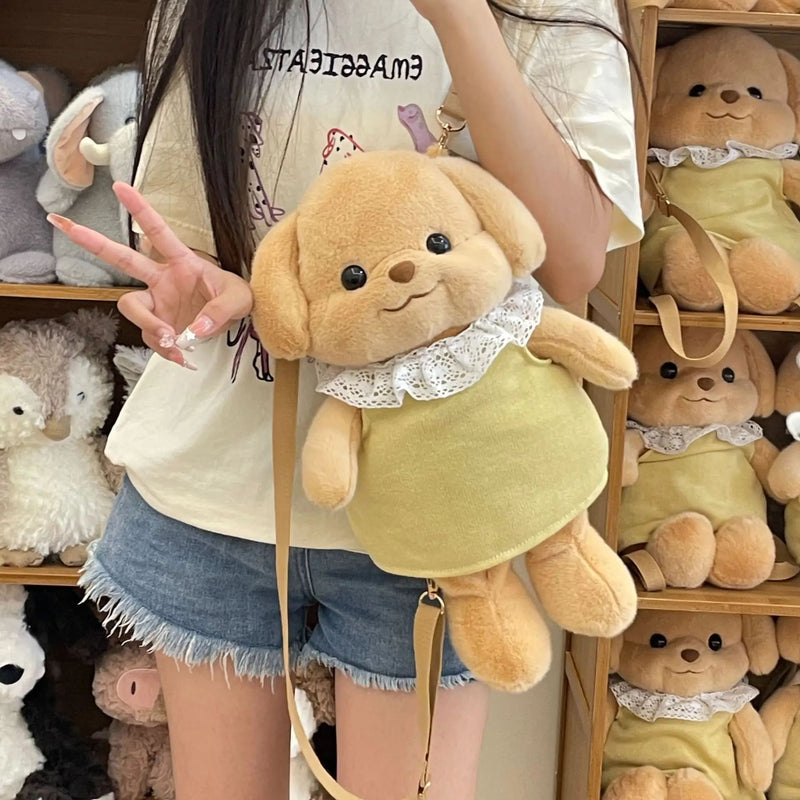 Kawaii cute cozy teddy bear crossbody tote bag purse