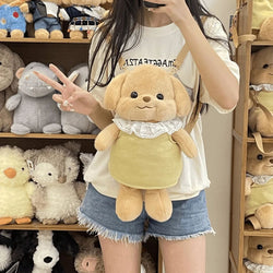 Kawaii cute cozy teddy bear crossbody tote bag purse