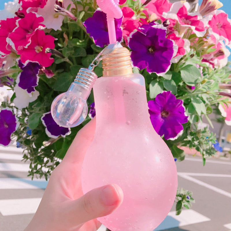 Cute Light Bulb Water Bottle for Aesthetic Drinks – Kawaii Babe