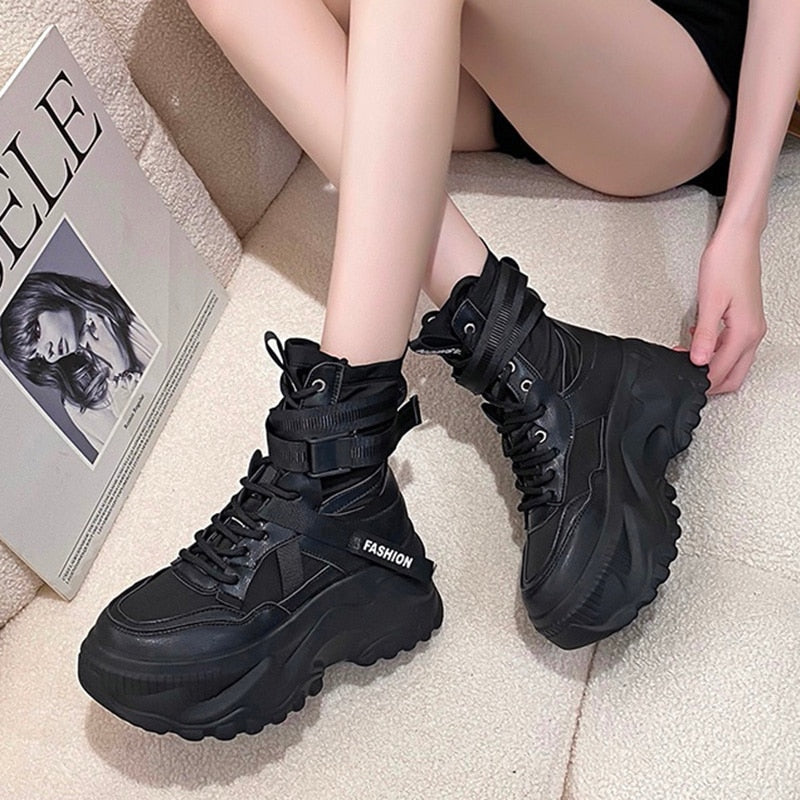 Cyberdoll sneakers - black - goth - gothic - high tops - kawaii