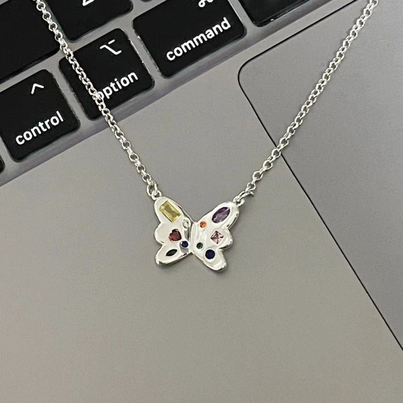 Kawaii dainty & elegant jewelled butterfly necklaces