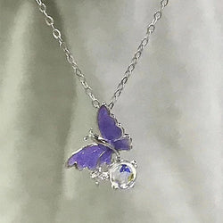 Kawaii dainty & elegant jewelled butterfly necklaces