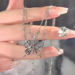 Kawaii dainty & elegant jewelled butterfly necklaces