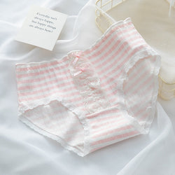 Dainty pink plaid underwear - kawaii - panties - pink - plaid - stripes