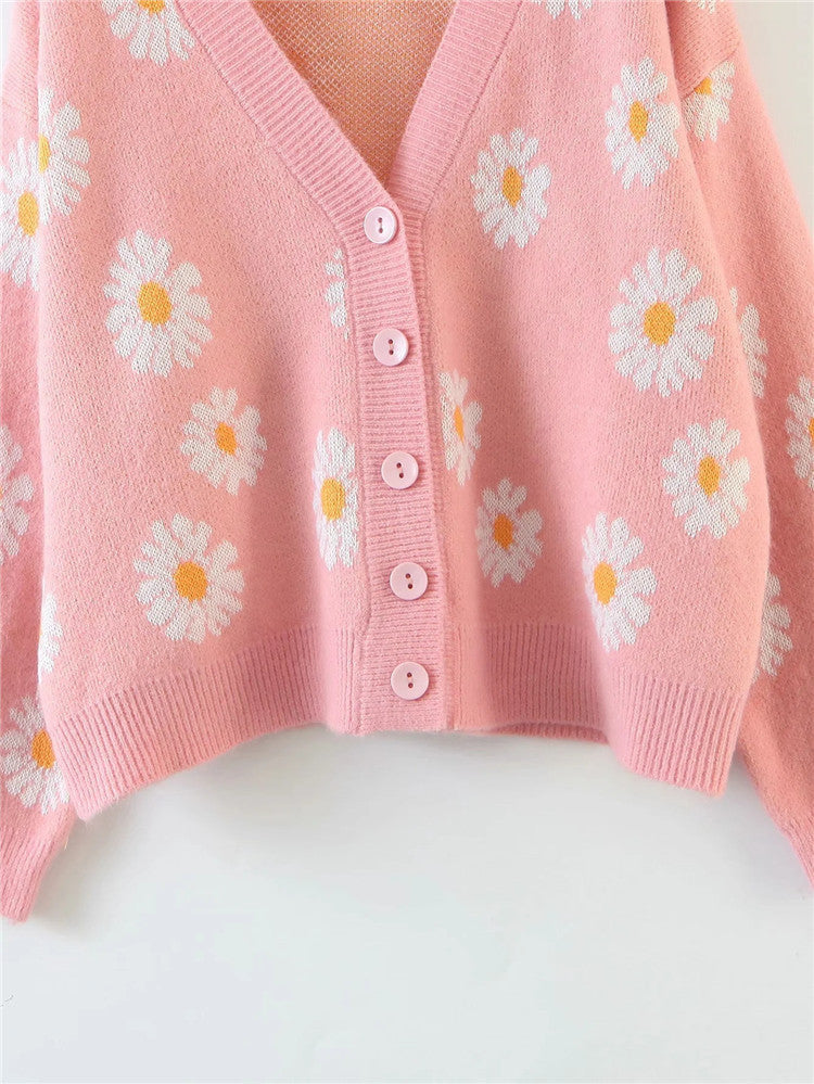 Daisy gal cardigan - cardigan - daisy - floral - flowers - kawaii