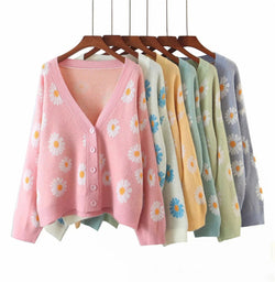 Daisy gal cardigan - cardigan - daisy - floral - flowers - kawaii