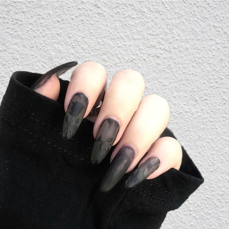 Dark gothic press on nails - goth - gothic - kawaii - nail art - nails