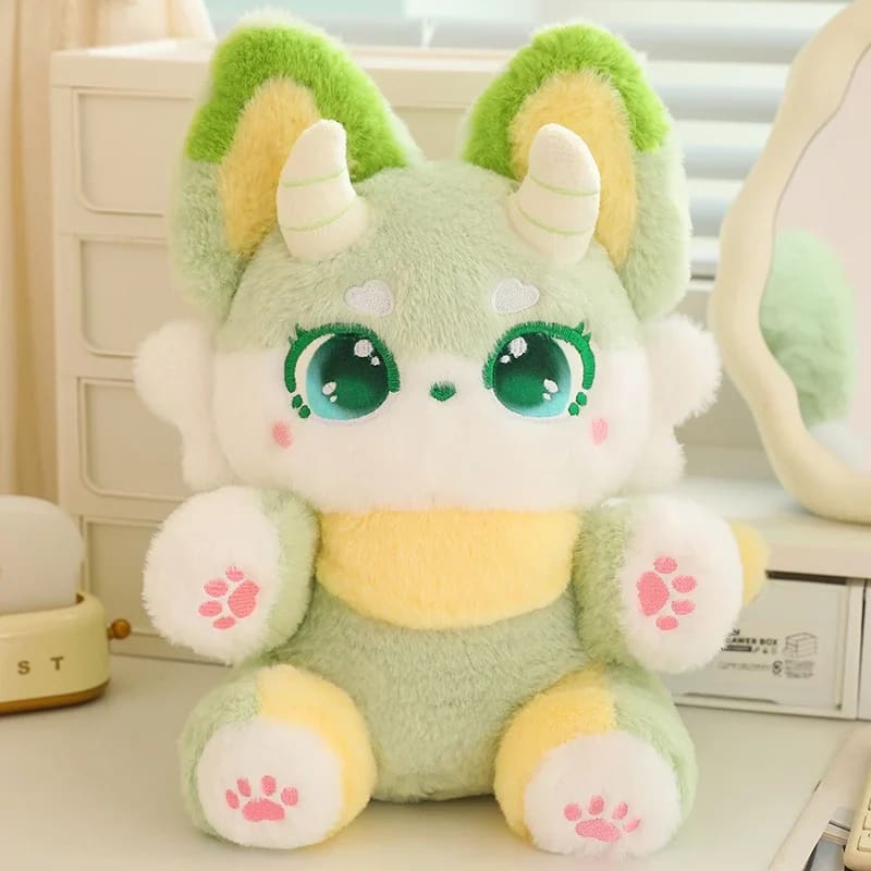 Kawaii demon horned kitsune fox plush toy stuffed animal