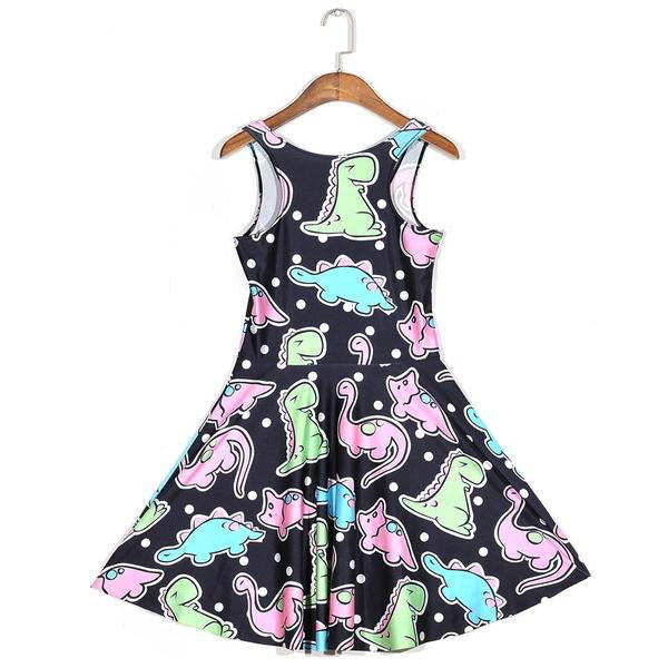 Dino Rawr Skater Dress Dinosaur Pastel Goth