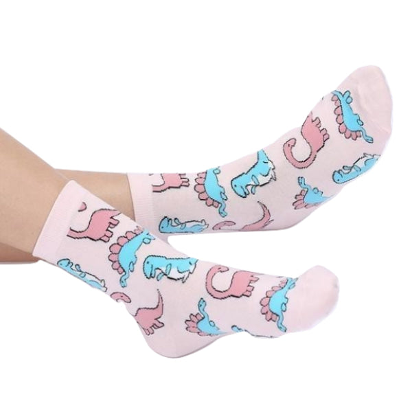 Dino sockies - ankle socks - dinos - dinosaurs - fairy kei - pastel