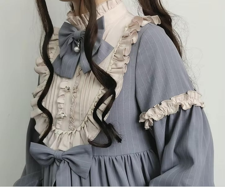 Dusty Pink Layered Ruffled Lace Maid Dress | Kawaii Babe