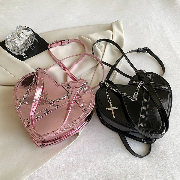 Edgy holographic heart purse - bag - heart - hearts - holographic - kawaii