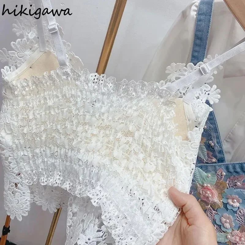 Kawaii embroidered butterfly camisole tank top fairycore