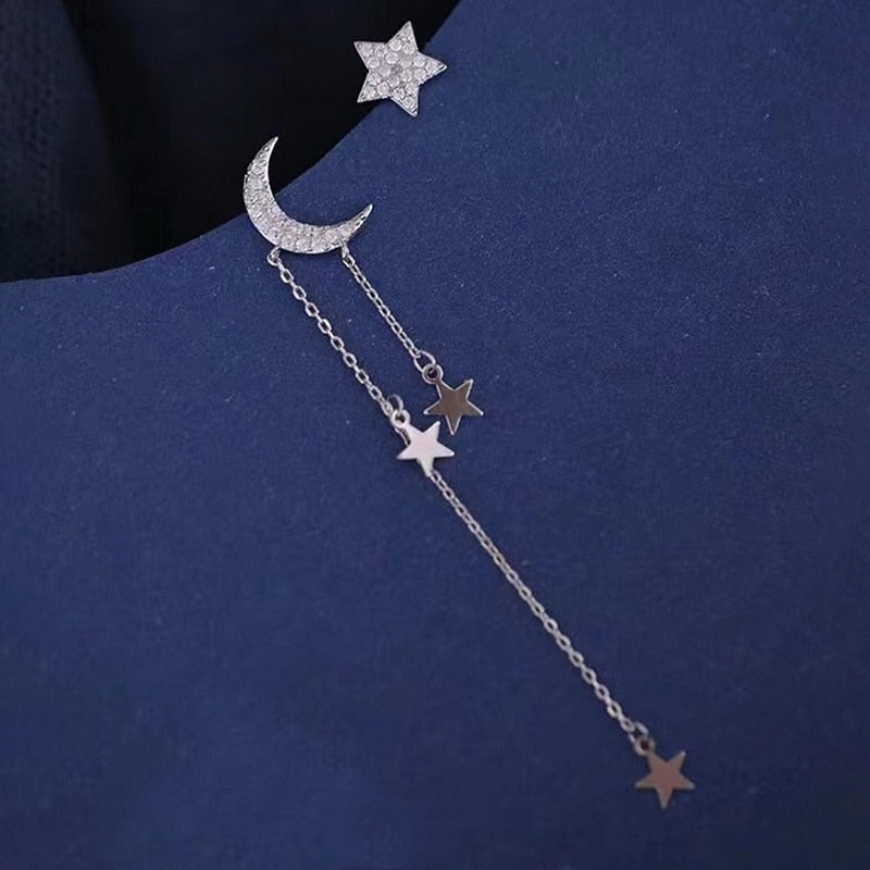 Ethereal Moon Dangle Earrings - crescent, crescent moon, crystal earrings, moon earrings, moons Kawaii Babe
