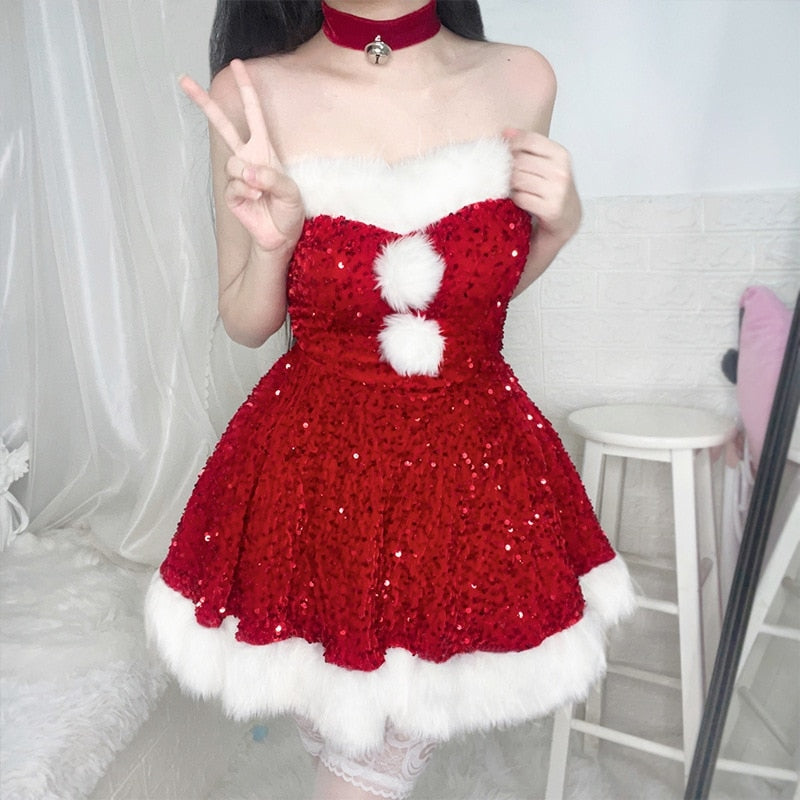 Festive Glam Dress - dress, dresses, holiday, holidays, santa