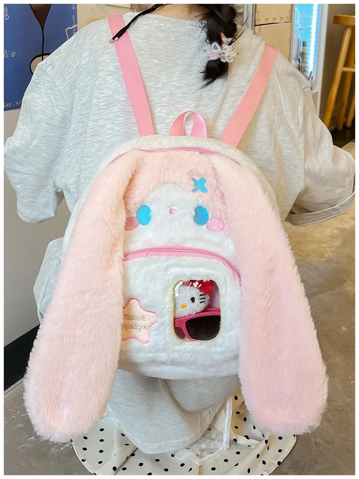 bunny babe mini backpack Kawaii Floppy Bunny Ear Plush Book Bag – Kawaii Babe
